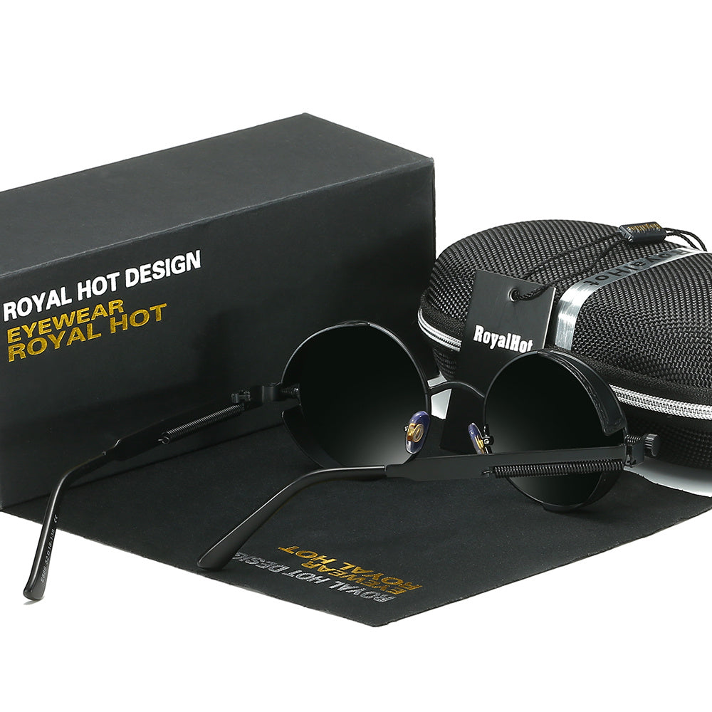 RoyalHot Men's Polarized Round Frame Vintage Sunglasses