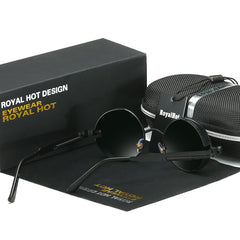 RoyalHot Men's Polarized Round Frame Vintage Sunglasses