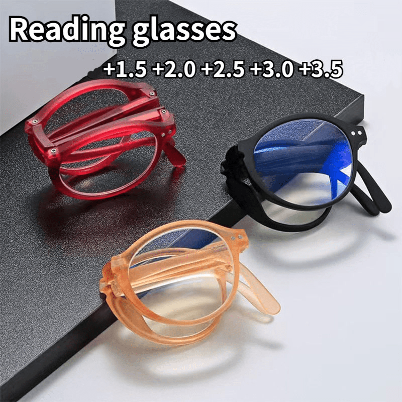 Folding Anti Light Reading Glasses with Case