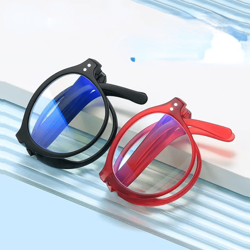 Folding Anti Light Reading Glasses with Case