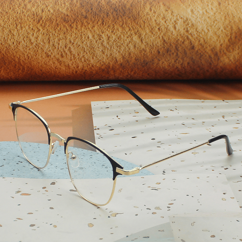 Men's Square Flat Metal Frame Glasses Casual Party Decorative Eyeglasses