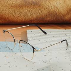 Men's Square Flat Metal Frame Glasses Casual Party Decorative Eyeglasses