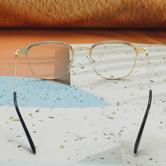 Men's Square Flat Metal Frame Glasses Casual Party Decorative Eyeglasses