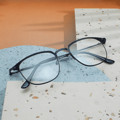 Men's Square Flat Metal Frame Glasses Casual Party Decorative Eyeglasses