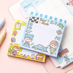 Cute Cartoon Message Board for Girls, Ins Wind Sticker, Reusable, 80 Pages