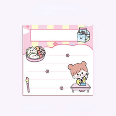 Cute Cartoon Message Board for Girls, Ins Wind Sticker, Reusable, 80 Pages