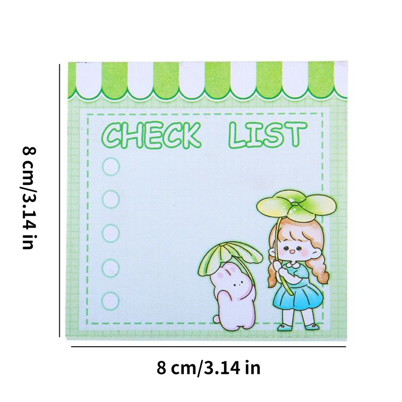 Cute Cartoon Message Board for Girls, Ins Wind Sticker, Reusable, 80 Pages