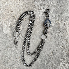 Men's Skull Jean Biker Wallet Belts Chain Gothic Rock Pants Waist Key