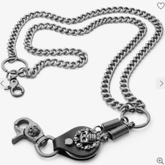 Men's Skull Jean Biker Wallet Belts Chain Gothic Rock Pants Waist Key