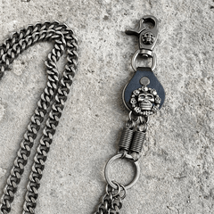 Men's Skull Jean Biker Wallet Belts Chain Gothic Rock Pants Waist Key