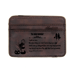 Vintage Slim Card Holder Engraved Card Holder PU Leather Pocket