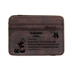 Vintage Slim Card Holder Engraved Card Holder PU Leather Pocket