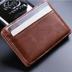 Vintage Slim Card Holder Engraved Card Holder PU Leather Pocket