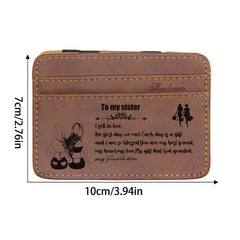 Vintage Slim Card Holder Engraved Card Holder PU Leather Pocket