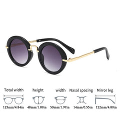 Men's Sunglasses with Cases Round Frame Glasses