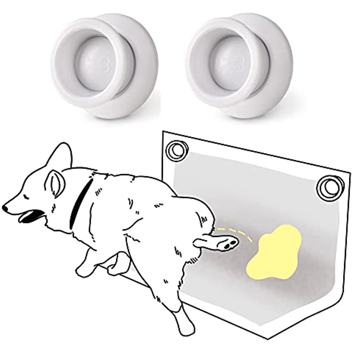 2 Pack Magnetic Potty Training Pad Holder for Dogs