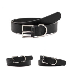 Square Pin Buckle Casual Belt Unisex Solid Vintage Waistband