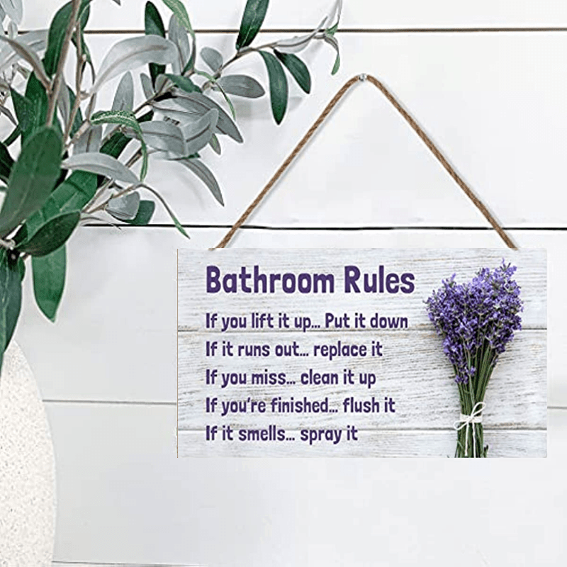 Elegant Lavender Bathroom Wall Sign - Water & Humidity Proof
