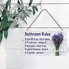 Elegant Lavender Bathroom Wall Sign - Water & Humidity Proof