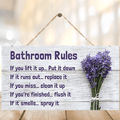 Elegant Lavender Bathroom Wall Sign - Water & Humidity Proof