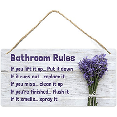 Elegant Lavender Bathroom Wall Sign - Water & Humidity Proof