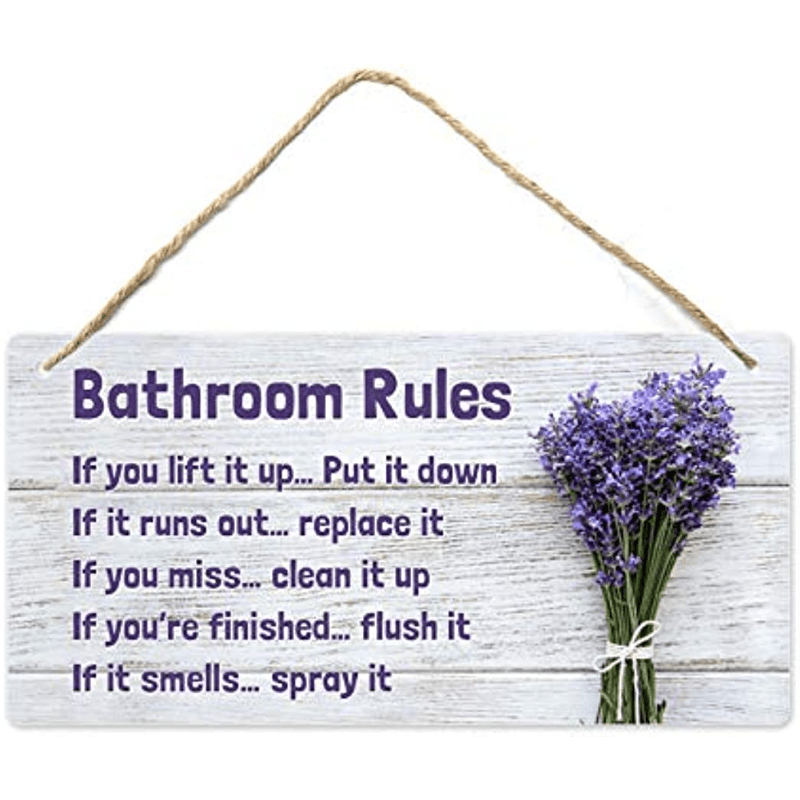 Elegant Lavender Bathroom Wall Sign - Water & Humidity Proof