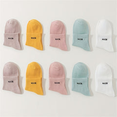 10 Pairs Letter Print Sports Short Socks Women's Stockings