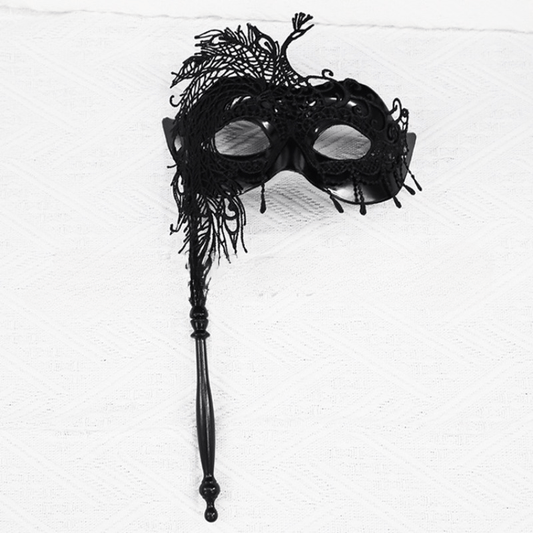 Lace Handheld Stick Mask for Halloween Masquerade Prom Party