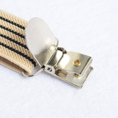 Men's Striped Elastic Strap Four Button Buckles Overall Suspenders