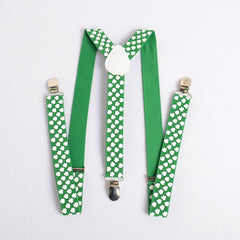 Men's Striped Elastic Strap Four Button Buckles Overall Suspenders