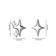 Star Silver Golden Earrings Ear Clip Jewelry Men Women