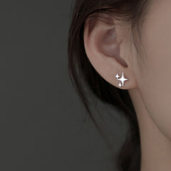 Star Silver Golden Earrings Ear Clip Jewelry Men Women