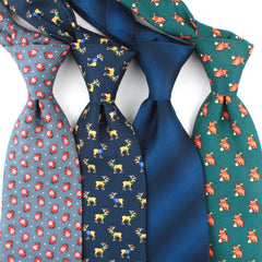 Men's Business Animal & Flower Pattern Necktie Wide