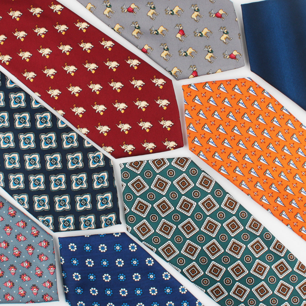 Men's Business Animal & Flower Pattern Necktie Wide