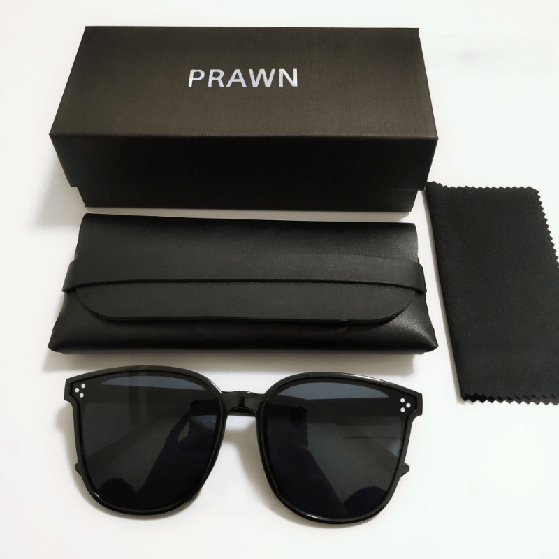 Men's Square Large Frame Sunglasses Gray Sports Eyewear with Case