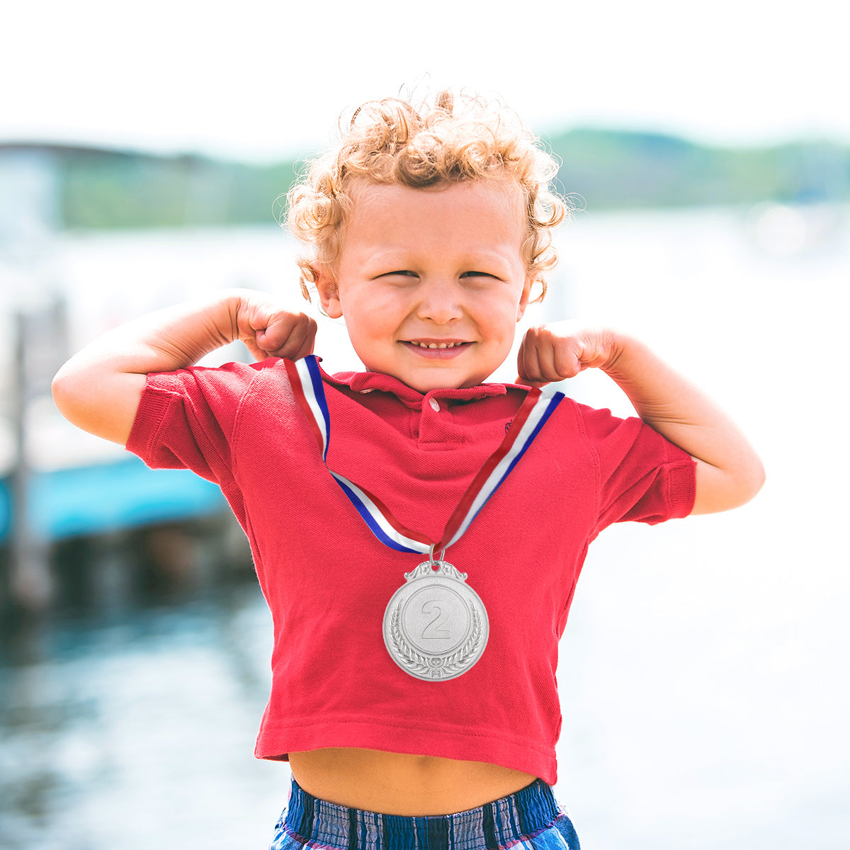 3pcs Metal Medals with Neck Ribbon for Sports Academics and Competitions