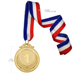 3pcs Metal Medals with Neck Ribbon for Sports Academics and Competitions