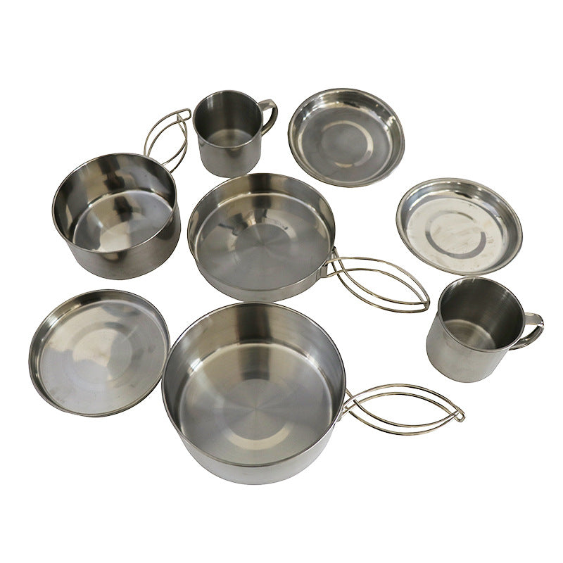 8pcs Portable Collapsible Cookware Set for Camping