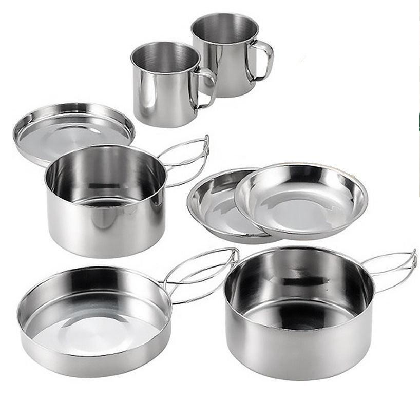 8pcs Portable Collapsible Cookware Set for Camping