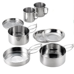8pcs Portable Collapsible Cookware Set for Camping