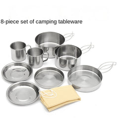 8pcs Portable Collapsible Cookware Set for Camping