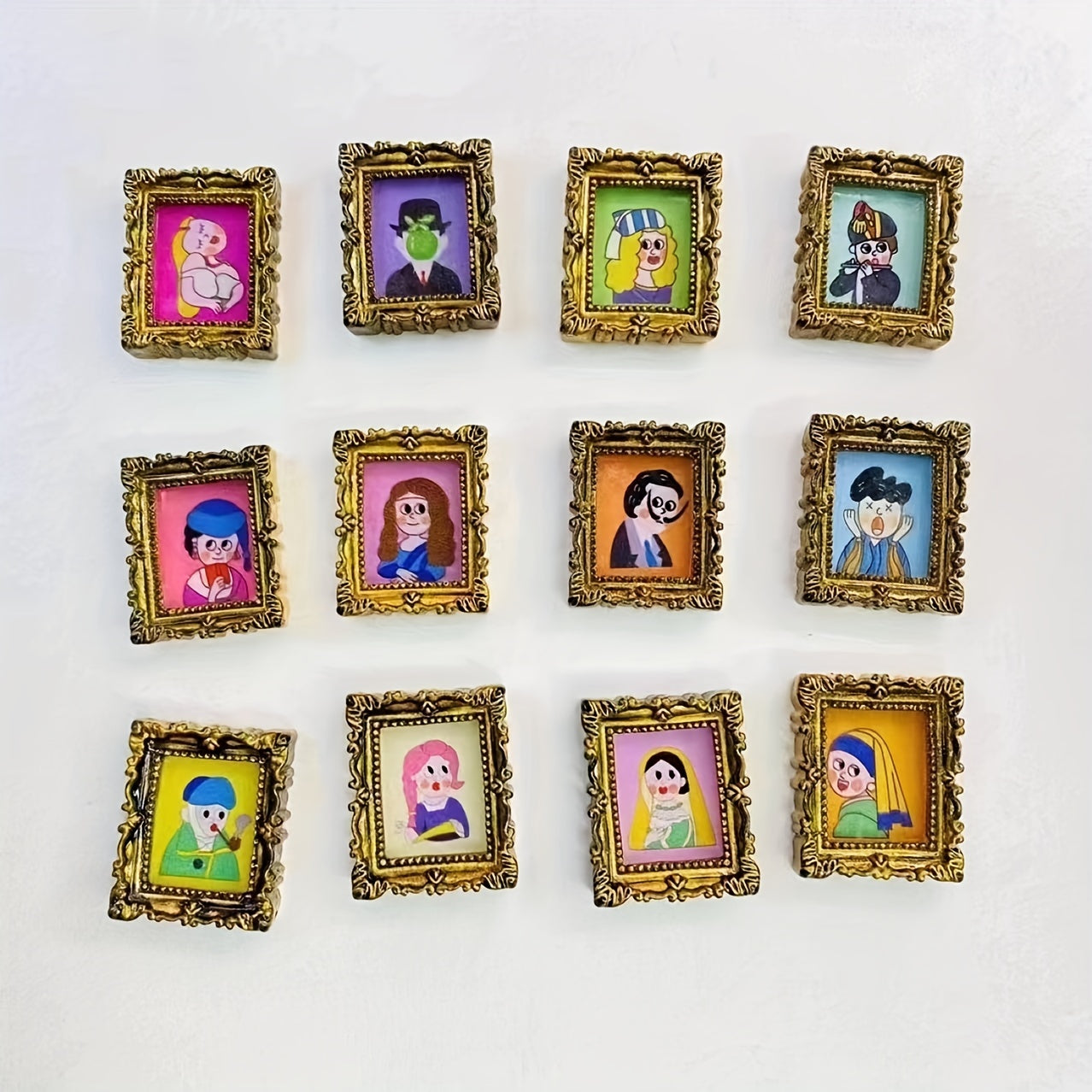 10pcs Retro Oil Painting Charms Mini Photo Frame DIY Jewelry Accessories