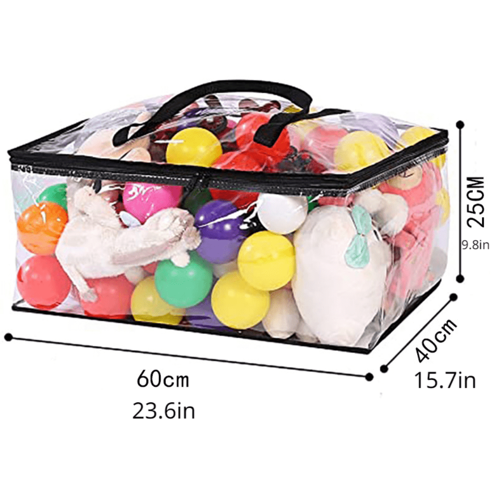 Large Capacity Transparent Zipper Storage Bag Dustproof Organizer