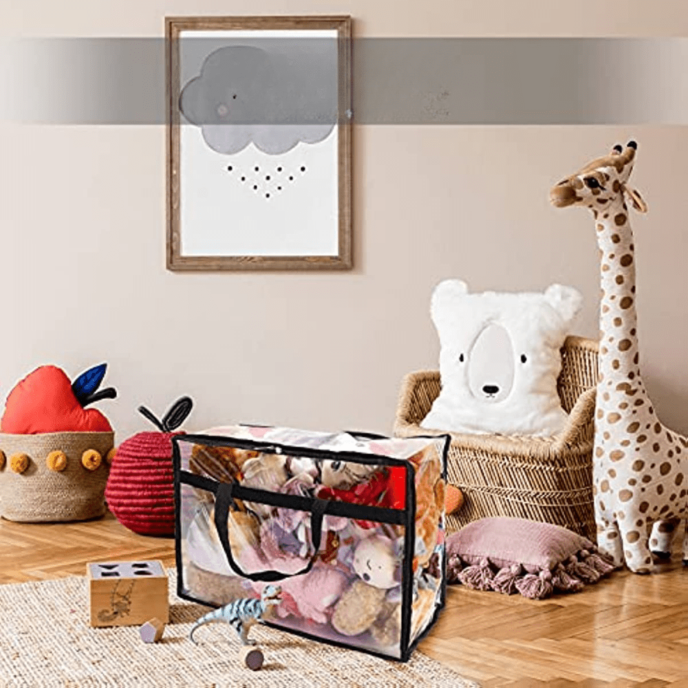 Large Capacity Transparent Zipper Storage Bag Dustproof Organizer