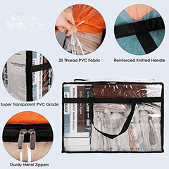 Large Capacity Transparent Zipper Storage Bag Dustproof Organizer