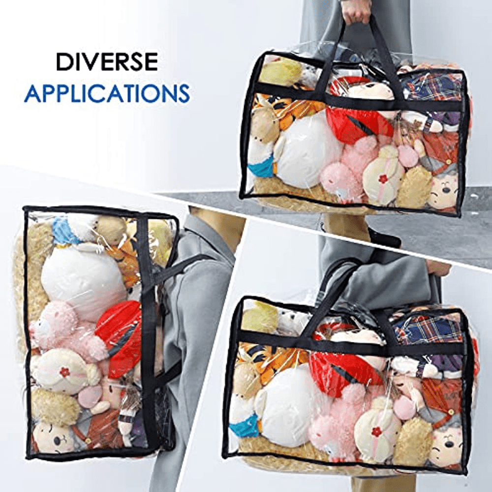 Large Capacity Transparent Zipper Storage Bag Dustproof Organizer
