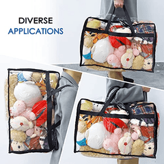 Large Capacity Transparent Zipper Storage Bag Dustproof Organizer