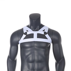 Men's Metal Ring Body Chest Harness Elastic Polyester Belt For Cosplay