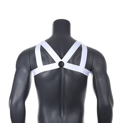 Men's Metal Ring Body Chest Harness Elastic Polyester Belt For Cosplay