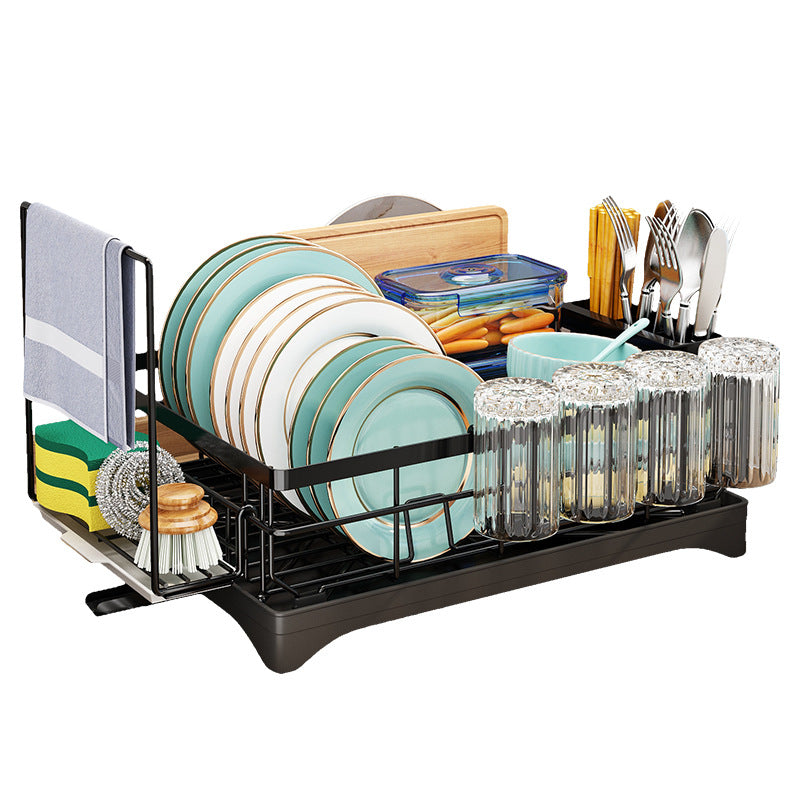 Dish Drying Rack with Utensil Holder and Cup Rack
